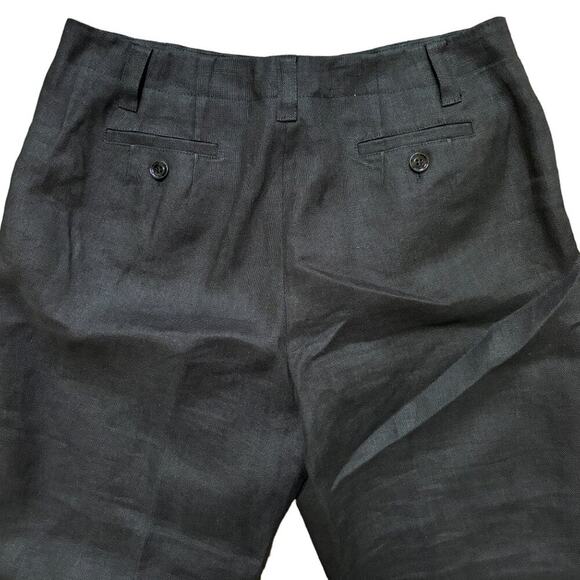 VTG TALBOTS 100% Irish Linen Straight Leg Trouser Pants in Black SZ 4 - Picture 4 of 9